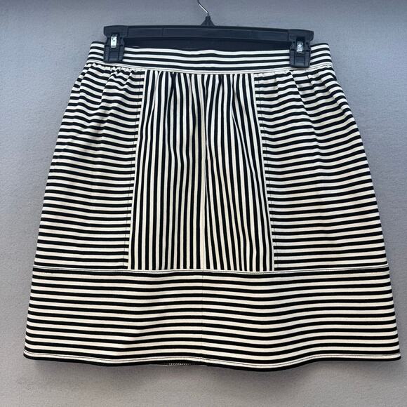 Madewell Dresses & Skirts - Madewell Women's Skirt Women's 2 Black White Striped Ponte Swivel Mini Preppy